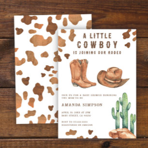 Invitation Petit Cowboy Baby shower de rodéo occidental