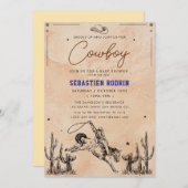 Invitation Petit Cowboy Baby shower moderne (Devant / Derrière)