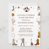 Invitation Petit Cowboy Baby shower occidental rustique (Devant)