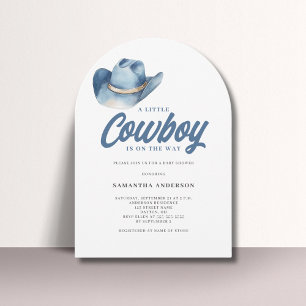 Invitation Petit Cowboy Blue Western Baby shower