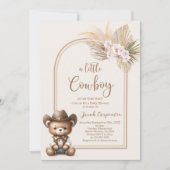 Invitation Petit Cowboy Boho Baby shower Ours garçon Invitati (Devant)
