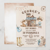 Invitation Petit Cowboy Cute Baby Horse Anniversaire (Devant / Derrière)