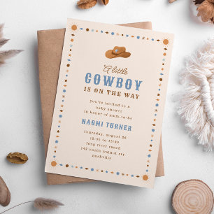 Invitation Petit Cowboy en Route Fête Prénatale Western