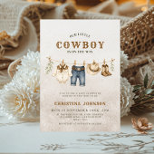 Invitation Petit Cowboy Fête de Naissance Impression Vache Ma