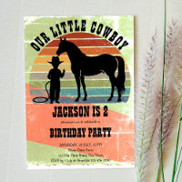 Petit cowboy vintage coucher de soleil garçons fêt