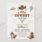 Invitation Petit Cowboy Wild West Rodeo Boy Baby shower (Devant)