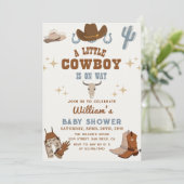 Invitation Petit Cowboy Wild West Rodeo Boy Baby shower (Debout devant)