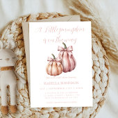 Invitation Petit Cutie Bow Citrouille rose fille Baby shower