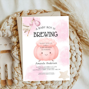 Invitation Petit Cutie Bow Citrouille rose fille Baby shower