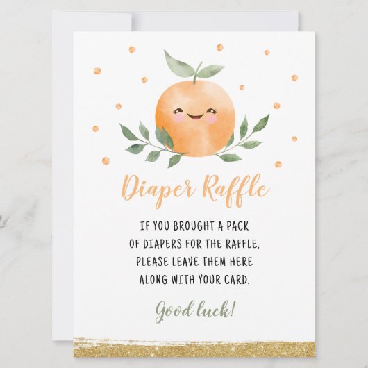 Invitation Petit Cutie Orange Diaper Jeu (Devant)