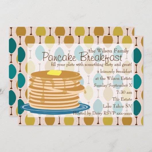 Invitation Petit-déjeuner à la crêpe (Devant / Derrière)