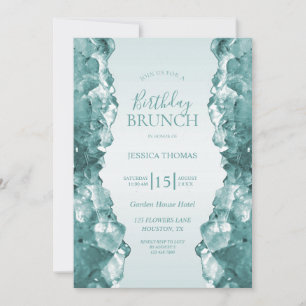 Invitation Petit déjeuner-anniversaire Blue Quartz
