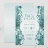 Invitation Petit déjeuner-anniversaire Blue Quartz (Devant / Derrière)