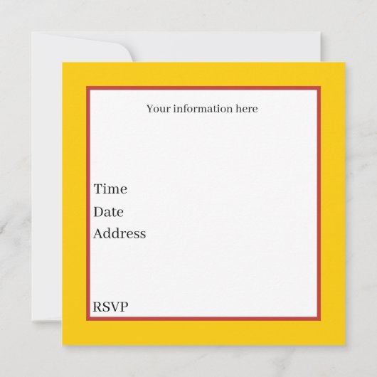 Invitation Petit-déjeuner au bacon et aux oeufs (Dos)