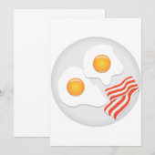 Invitation Petit déjeuner aux œufs frits et au bacon (Devant / Derrière)