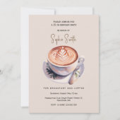 Invitation Petit déjeuner avec café fête d'anniversaire (Devant)