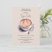 Invitation Petit déjeuner avec café fête d'anniversaire (Debout devant)