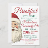Invitation Petit-Déjeuner Avec Père Noël Festive (Devant)