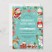 Invitation Petit déjeuner avec Père Noël Illustrated Christma (Devant)