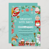 Invitation Petit déjeuner avec Père Noël Illustrated Christma (Devant / Derrière)