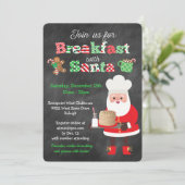 Invitation Petit-Déjeuner Avec Style Père Noël Chalkboard (Debout devant)