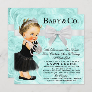 Invitation Petit déjeuner Baby shower Blue Theme