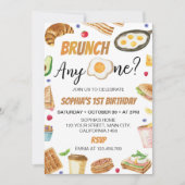 Invitation Petit-déjeuner Brunch AnyOne 1er anniversaire (Devant)