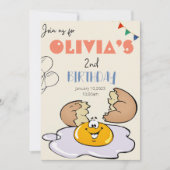 Invitation Petit-déjeuner brunch enfants fête de 2e anniversa (Devant)