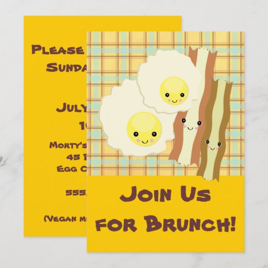 Invitation petit déjeuner buffet froid et chaud (Devant / Derrière)