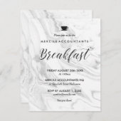 Invitation Petit déjeuner d'affaires moderne en marbre (Devant / Derrière)