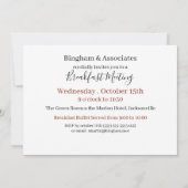 Invitation Petit déjeuner d'affaires Rencontre Café et Croiss (Dos)