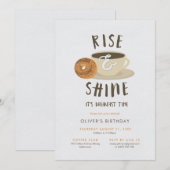 Invitation Petit déjeuner d'anniversaire, debout ! (Devant / Derrière)