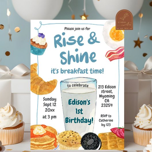 Invitation Petit déjeuner d'anniversaire des enfants Montez e