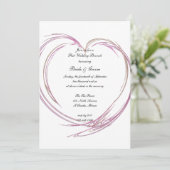 Invitation Petit-déjeuner d'après mariage au thème de cœur ab (Debout devant)