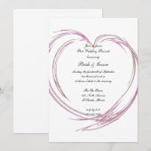 Invitation Petit-déjeuner d'après mariage au thème de cœur ab (Devant / Derrière)