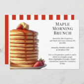 Invitation Petit-déjeuner de Brunch | Pancakes & Sirop d'Érab (Devant / Derrière)