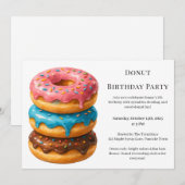 Invitation Petit Déjeuner de Donuts Sucrés | Célébration d'An (Devant / Derrière)