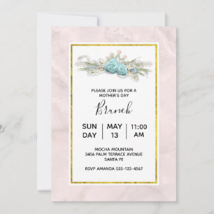 Invitation Petit déjeuner de la fête des Mères avec des roses