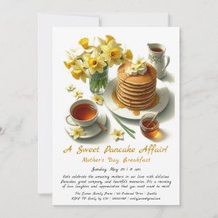 Invitation Petit déjeuner de la fête des mères – Crêpes et jo