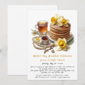 Invitation Petit-déjeuner de la fête des mères, Daffodils Pan (Devant / Derrière)