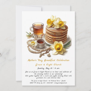 Invitation Petit-déjeuner de la fête des mères, Daffodils Pan