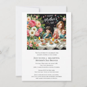 Invitation Petit déjeuner de la fête des mères en famille