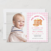 Invitation Petit-déjeuner de la fille Pancake Photo fête d'an (Devant)