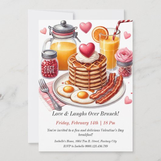 Invitation Petit-déjeuner de la Saint-Valentin sur mesure (Devant)