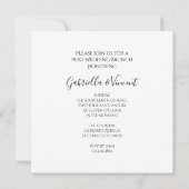 Invitation Petit déjeuner de mariage avec des fleurs de margu (Dos)