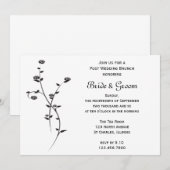 Invitation Petit déjeuner de mariage Black and White Roses ap (Devant / Derrière)