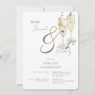 Invitation Petit déjeuner de mariage blanc & Shower de bulles