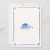 Invitation Petit déjeuner de mariage bleu marine dessiné à la (Dos)