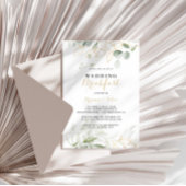 Invitation Petit déjeuner de mariage calligraphié avec feuill