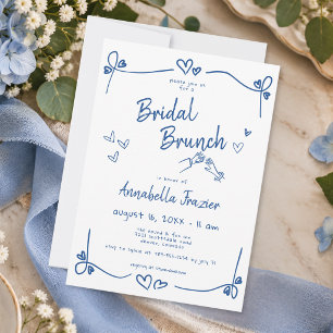 Invitation Petit déjeuner de mariage fantaisiste dessiné à la